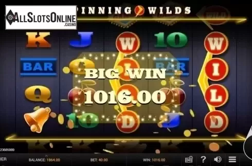 Big win screen. Spinning Wilds from GVG