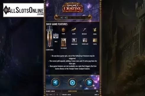 Paytable 3. Sword of Destiny from Bally
