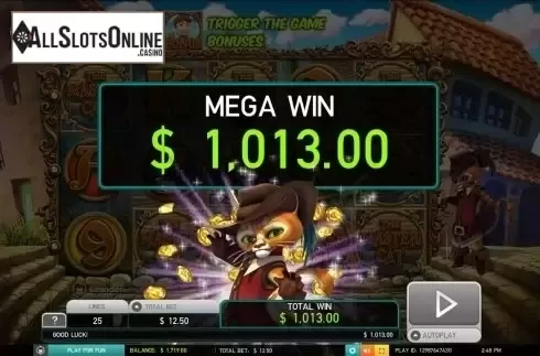Mega win screen. The Master Cat (Leander) from Leander Games