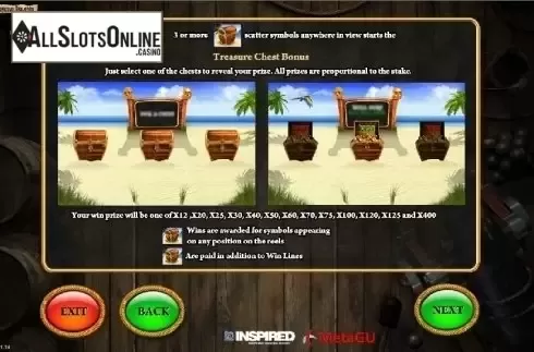 Paytable 3. Treasure Island (Inspired) from Inspired Gaming