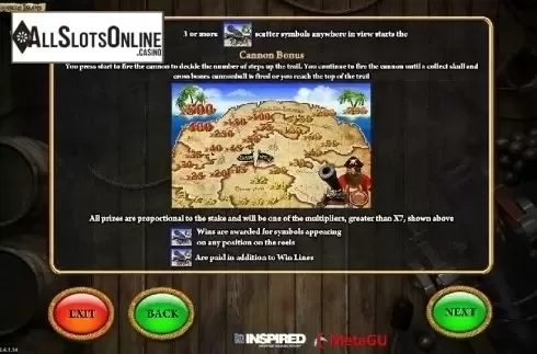 Paytable 4. Treasure Island (Inspired) from Inspired Gaming