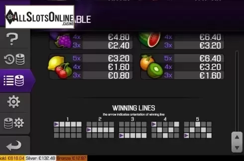 Paytable screen 3. Turbo Slots from Apollo Games