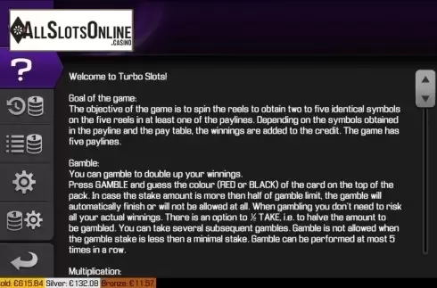 Feature screen 1. Turbo Slots from Apollo Games