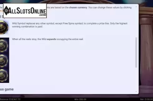 Wild symbol screen