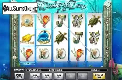 Win Screen . Wonders of the Deep from Gamesys