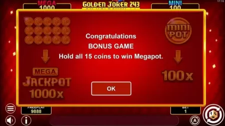 Golden Joker 243 Hold And Win slot screenshot 4