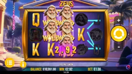 Zeus God of Gaming slot screenshot 4