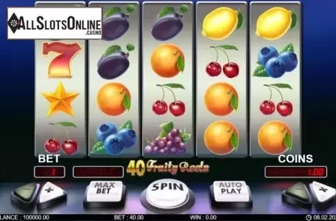 Reel screen. 40 Fruity Reels from 7mojos