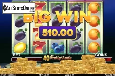 Win screen 2. 40 Fruity Reels from 7mojos