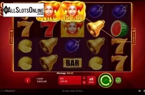 Win 2. 40 Joker Staxx: 40 lines from Playson