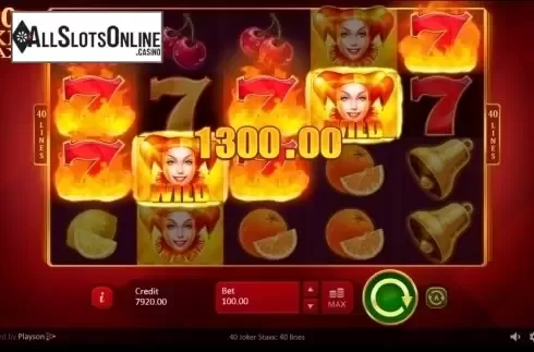 Win 3. 40 Joker Staxx: 40 lines from Playson