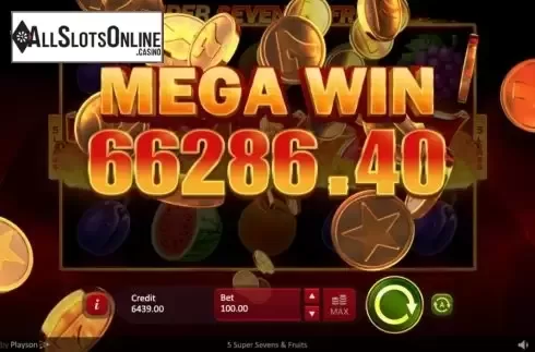 Mega Win. 5 Super Sevens & Fruits from Playson