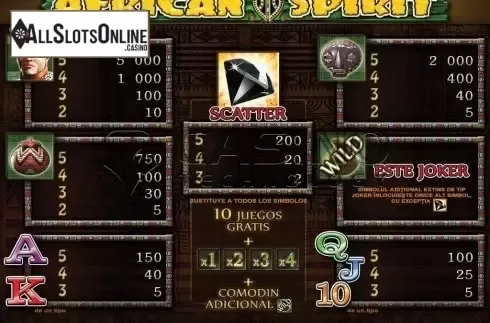Paytable . African Spirit (Casino Technology) from Casino Technology