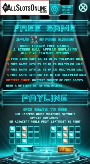 Paytable 2. Allway Heroes from AllWaySpin