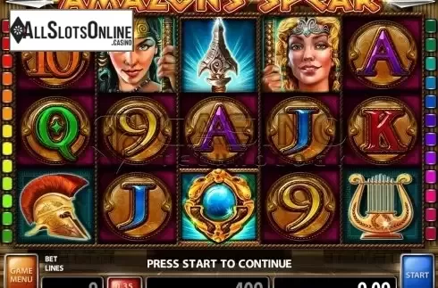 Win screen 1. Amazons Spear from Casino Technology