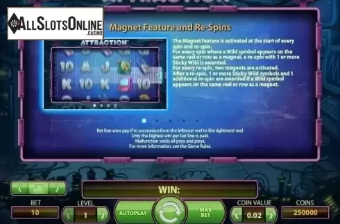 Paytable 1. Attraction from NetEnt