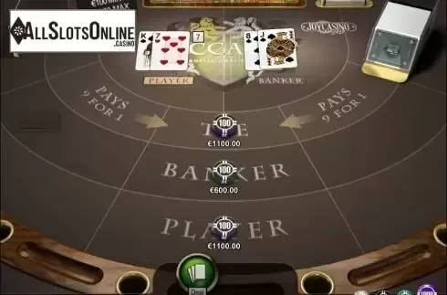 Game Screen. Baccarat Professional Series VIP from NetEnt