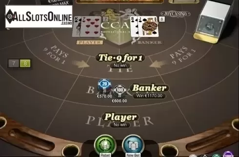Game Screen. Baccarat Professional Series VIP from NetEnt