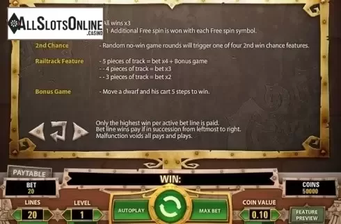 Paytable 1. Boom Brothers from NetEnt