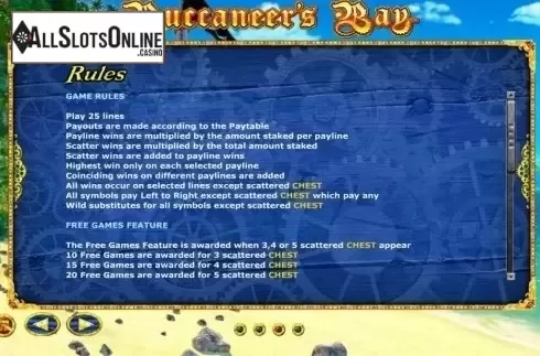 Game rules 1. Buccaneer's Bay from Side City