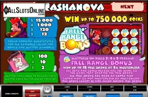 Screen3. Cashanova from Microgaming