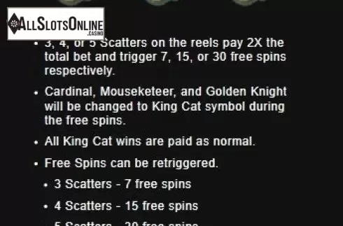 Paytable. Cat Kingdom from Radi8