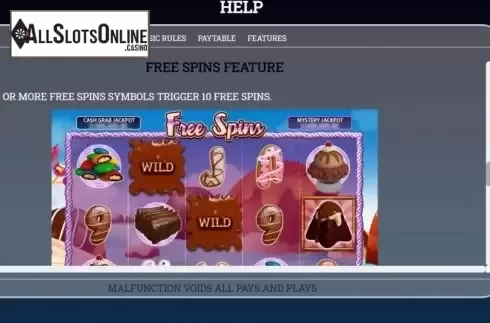 Feature screen 2. Chocolate from Arrows Edge