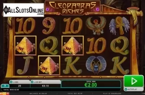 Screen 2. Cleopatras Riches from Leander Games