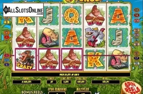 Free Spins screen. Crazy Jungle (R. Franco) from R. Franco