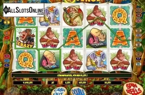 Wild Win screen. Crazy Jungle (R. Franco) from R. Franco