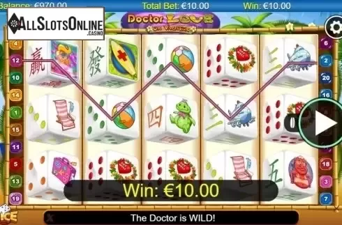 Win Screen. Doctor Love on Vacation Dice from NextGen