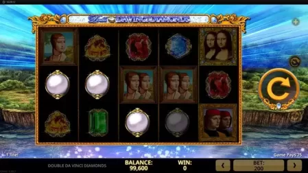 Double Da Vinci Diamonds slot screenshot 2