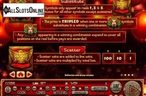 Paytable 1. Fa Cai Shen from Habanero