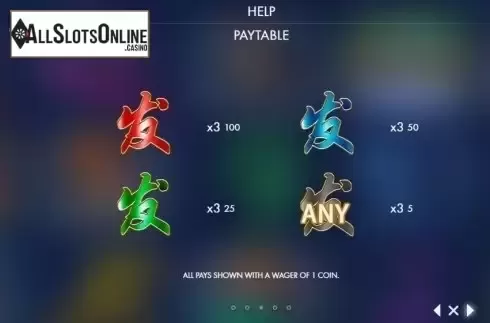 Paytable 3. Fa Fa Fa (Genesis) from Genesis
