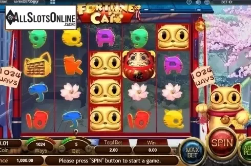 Reels screen. Fortune Cat (SimplePlay) from SimplePlay