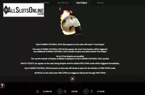 Wild feature screen