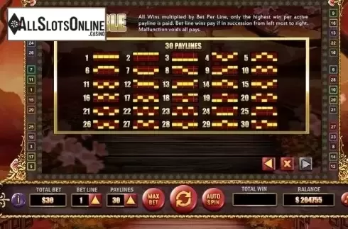 Paytable 3. Goddess of Asia from ReelNRG