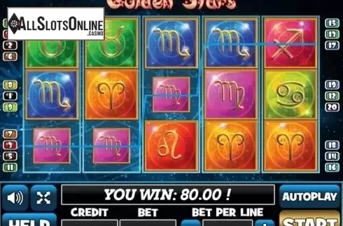 Win Screen. Golden Stars (PlayPearls) from PlayPearls