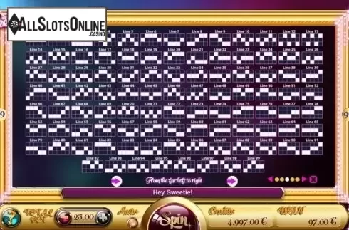 Paylines. Hey Sweetie from GAMING1