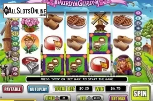 Win Screen . Hurdy Gurdy from Wager Gaming