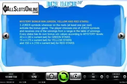 Mystery bonus screen