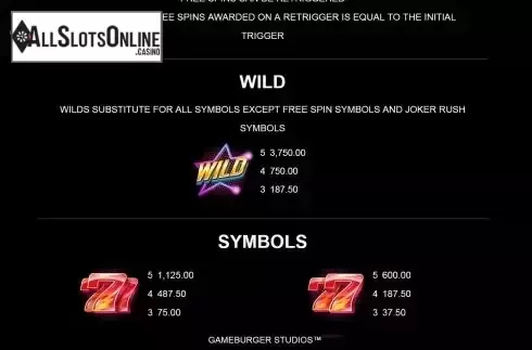 Wild feature screen