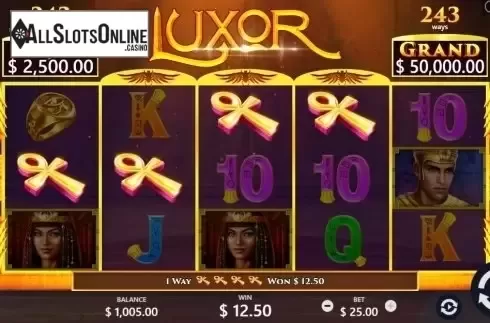 Win Screen. Luxor from Pariplay