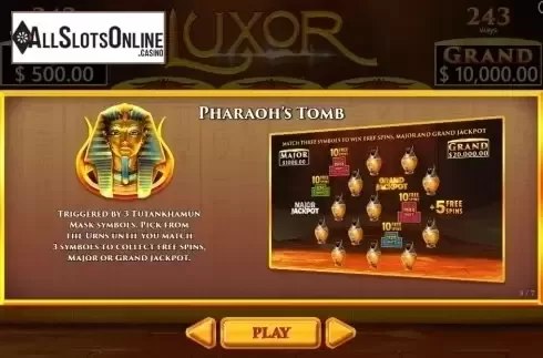 Bonus Game. Luxor from Pariplay