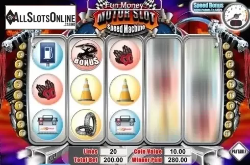 Screen8. Motor Slot Speed Machine from SkillOnNet