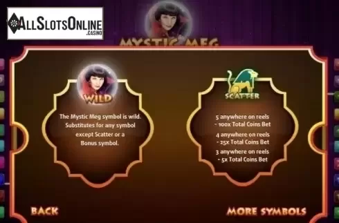 Paytable 3. Mystic Meg from Gamesys