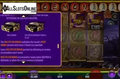 Multiplier bonus screen