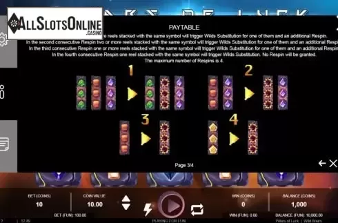 Respin feature screen