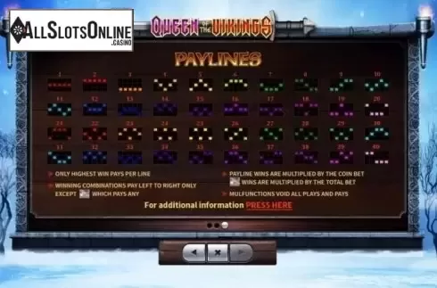 Paytable 3. Queen of the Vikings from Skywind Group