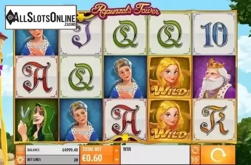 Game Workflow screen. Rapunzel's Tower (New) from Quickspin